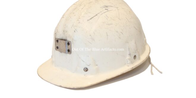 A White Plastic UK Miners Helmet N.C.B.